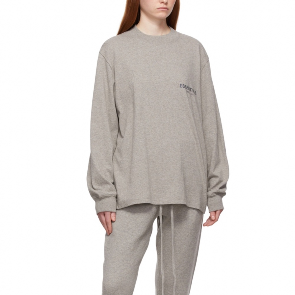 Essentials fear of god long sleeve logo tee